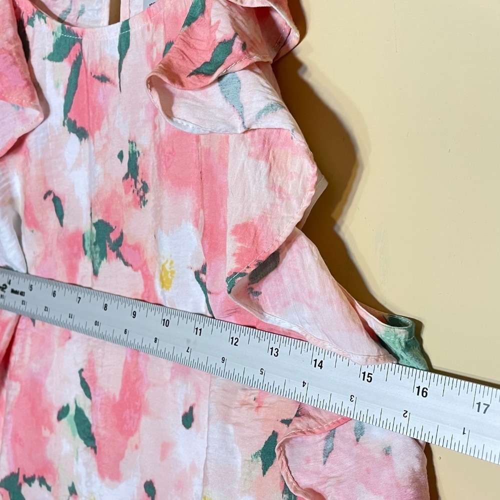 Pink Floral Ruffle Top - Picture 6 of 7